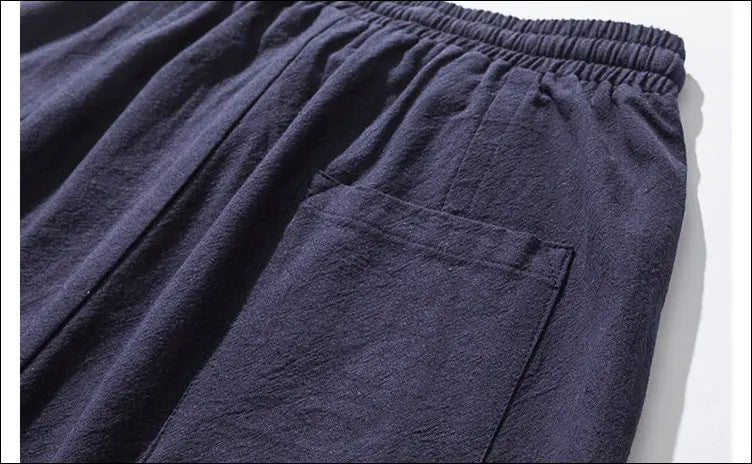 Pantalones harén de lino y algodón para hombre