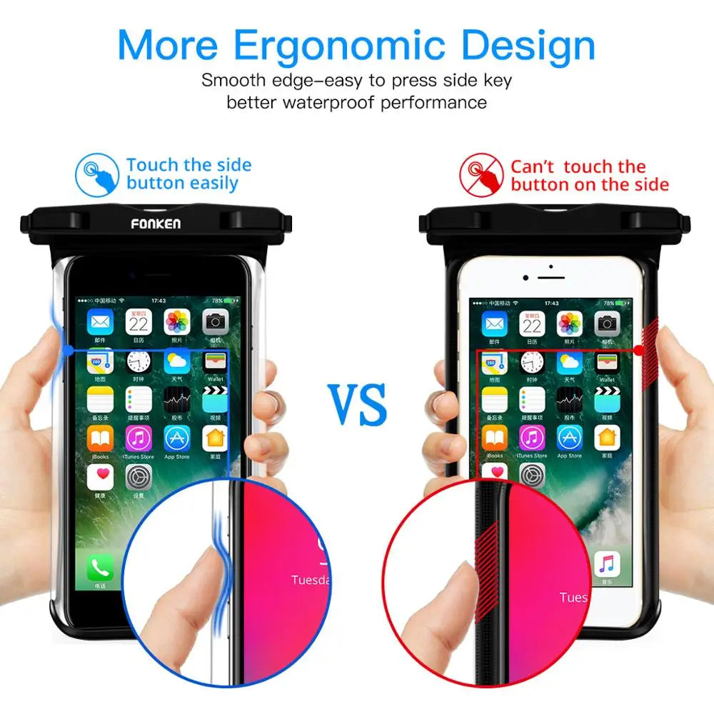Estuche impermeable de vista completa para teléfono