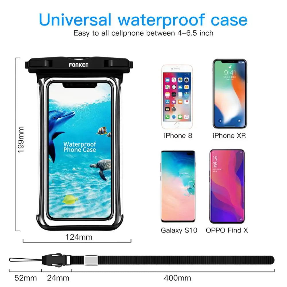 Estuche impermeable de vista completa para teléfono
