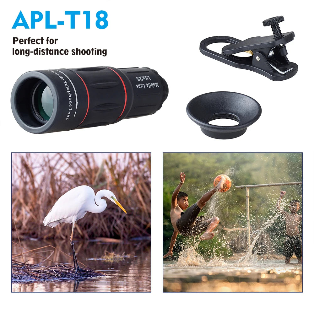 Lente monocular universal con zoom HD de 18 x 25