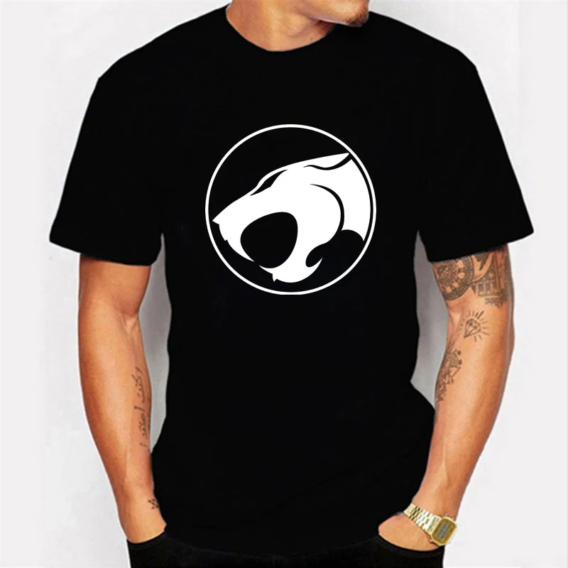 Camiseta luminosa ThunderCat para hombre, moda informal, manga corta, cuello redondo, ropa para hombre, camiseta hipster brillante ThunderCat