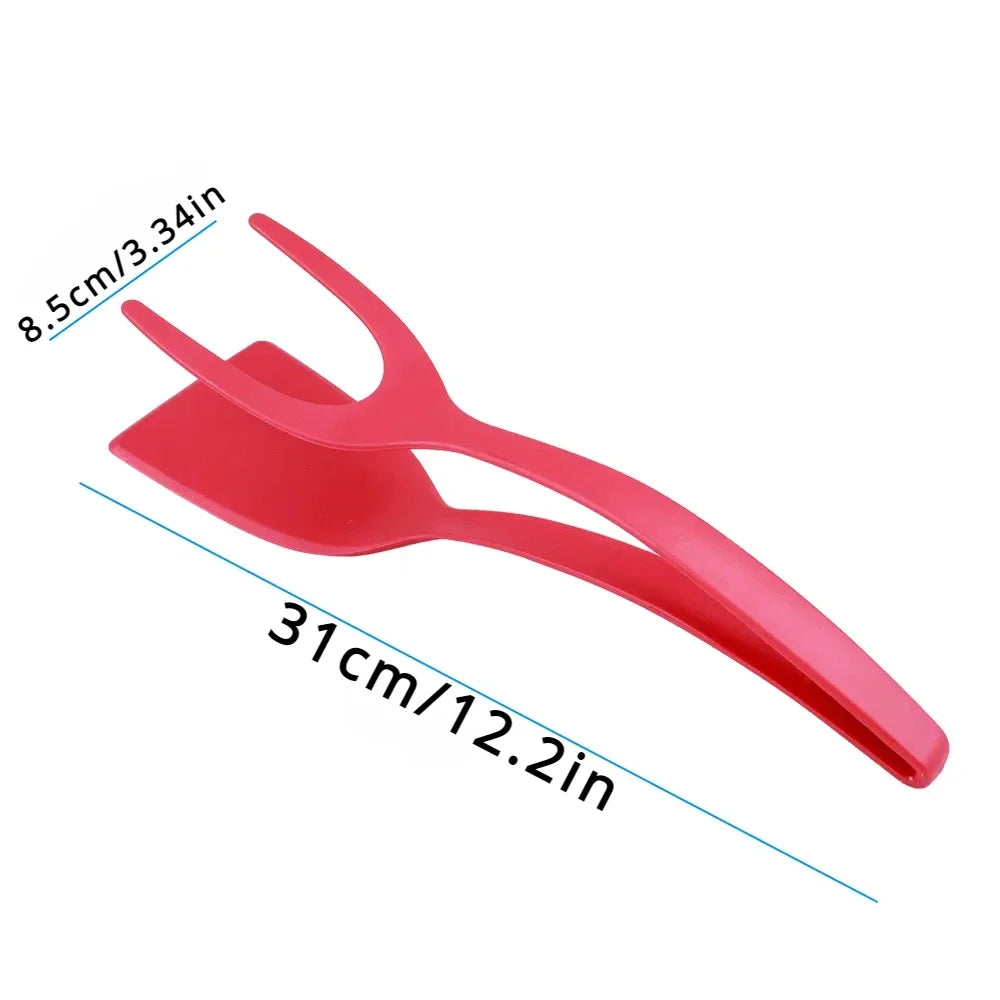 2 in 1 Nylon Spatula Egg Tongs Meat Spatula Tongs Pancake Tongs Kitchen Accessories Cooking Tools