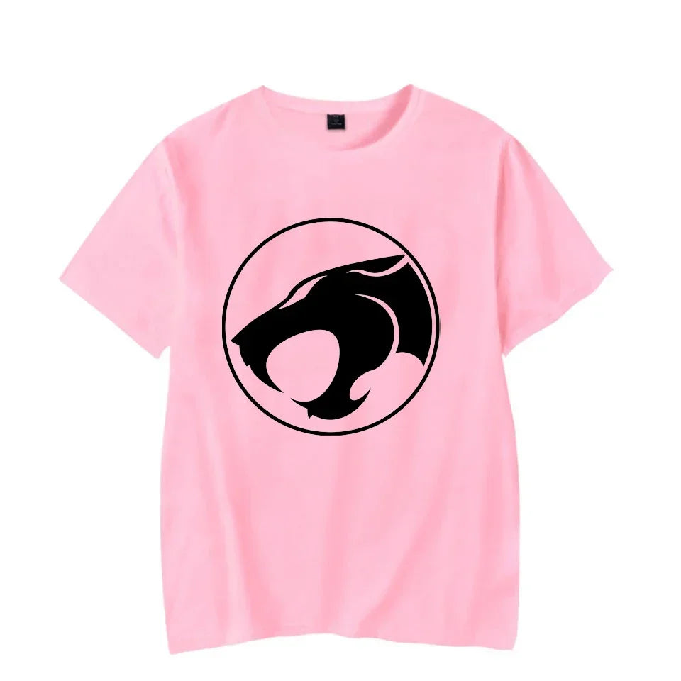 Camiseta luminosa ThunderCat para hombre, moda informal, manga corta, cuello redondo, ropa para hombre, camiseta hipster brillante ThunderCat