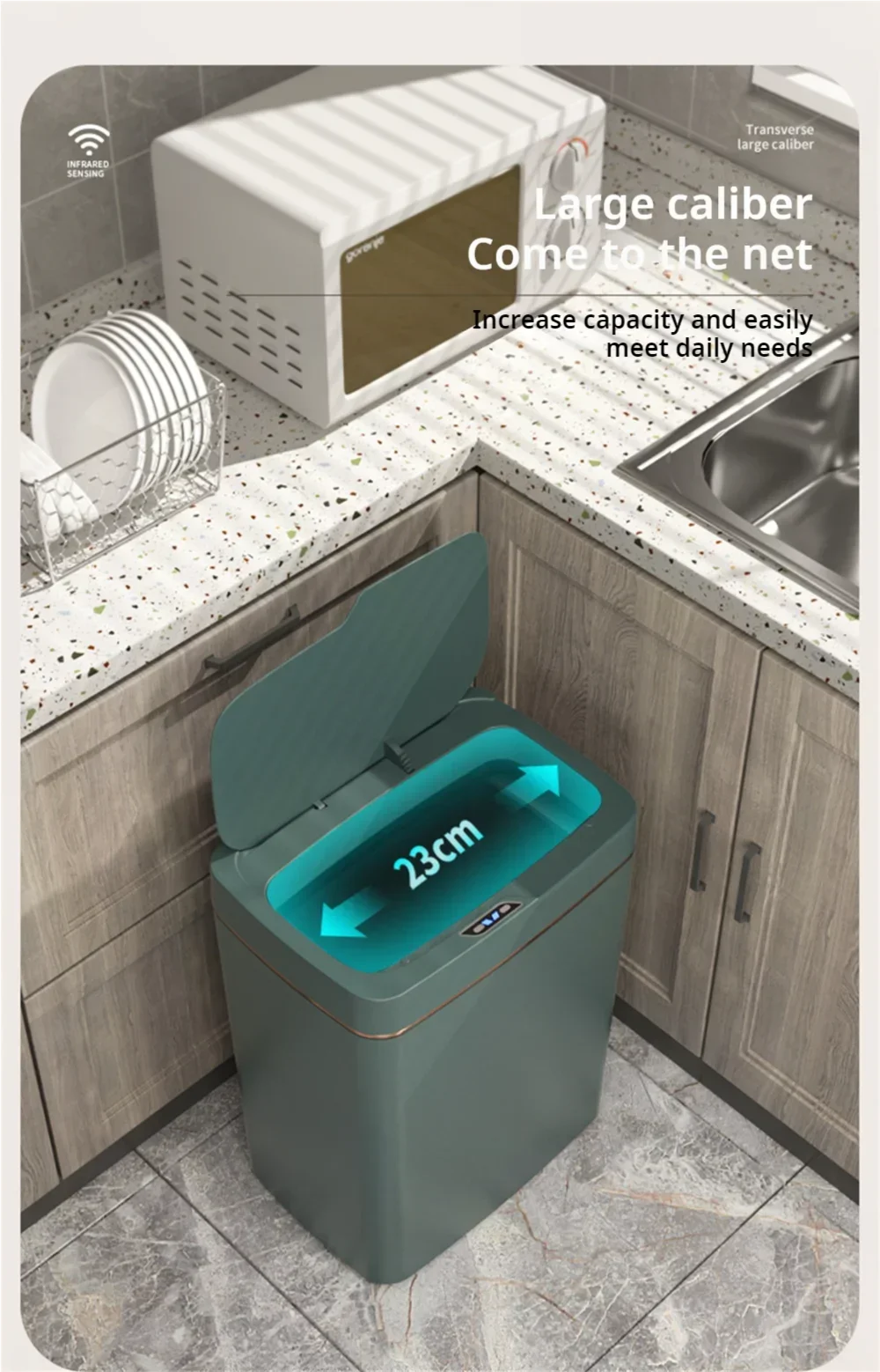 Smart bathroom trash can
