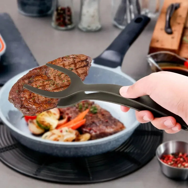 2 in 1 Nylon Spatula Egg Tongs Meat Spatula Tongs Pancake Tongs Kitchen Accessories Cooking Tools