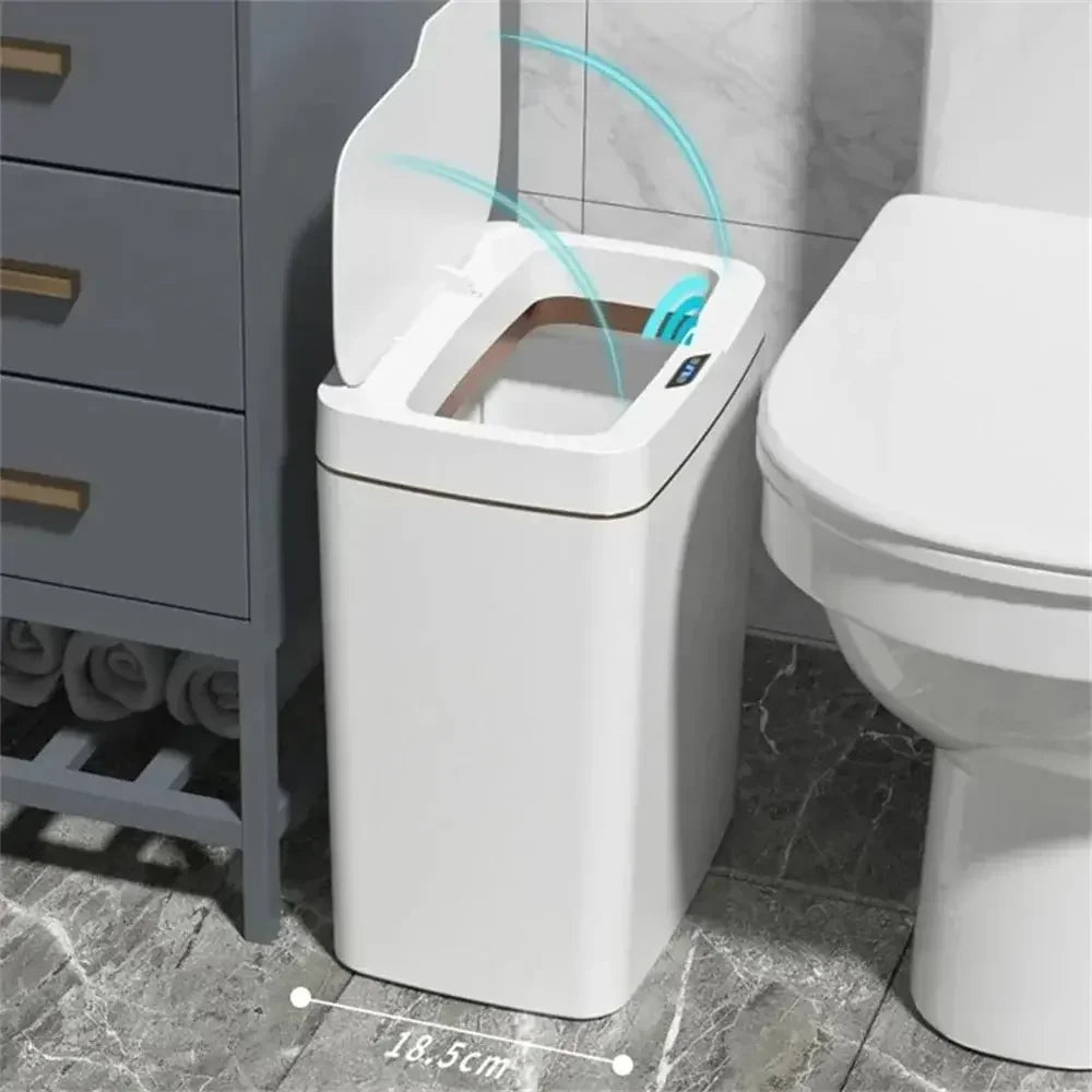 Smart bathroom trash can