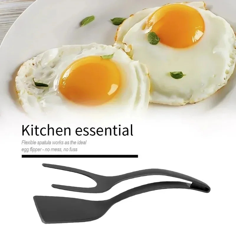 2 in 1 Nylon Spatula Egg Tongs Meat Spatula Tongs Pancake Tongs Kitchen Accessories Cooking Tools