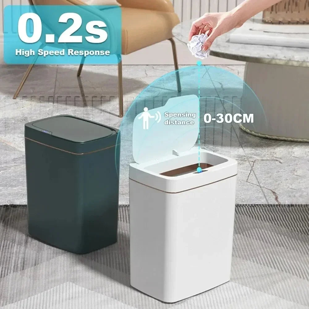 Smart bathroom trash can