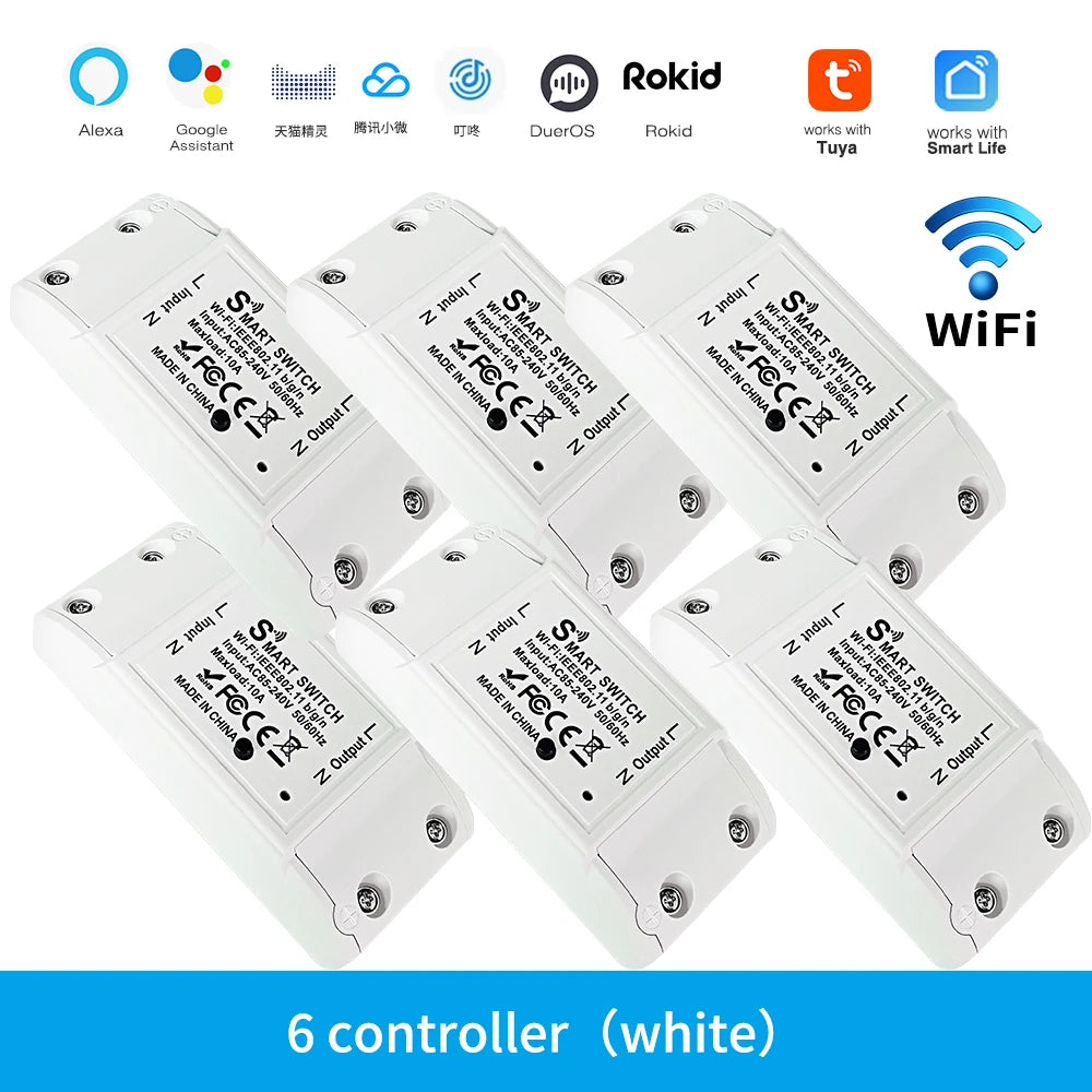 Tuya WiFi Smart Switch APP Wireless Controller Universal Breaker Timer Smart Life Work with LED Light Switch Alexa Accessories