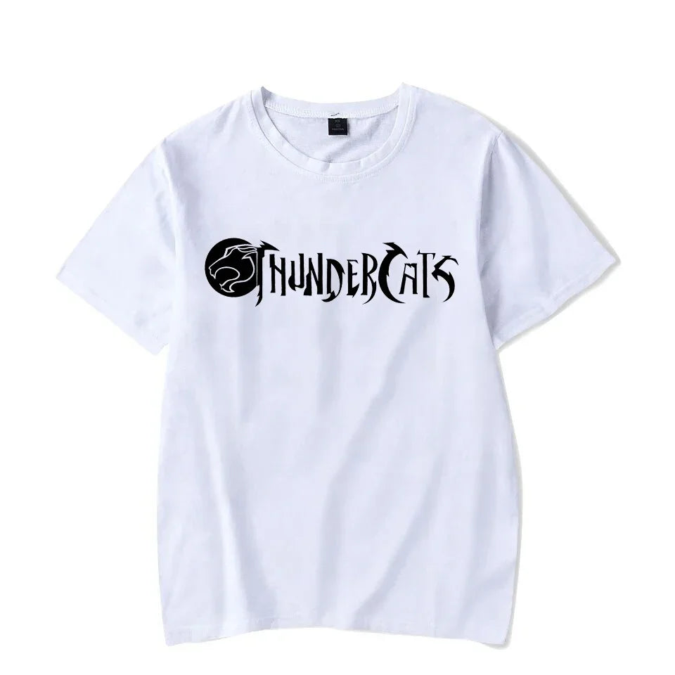 Camiseta luminosa ThunderCat para hombre, moda informal, manga corta, cuello redondo, ropa para hombre, camiseta hipster brillante ThunderCat