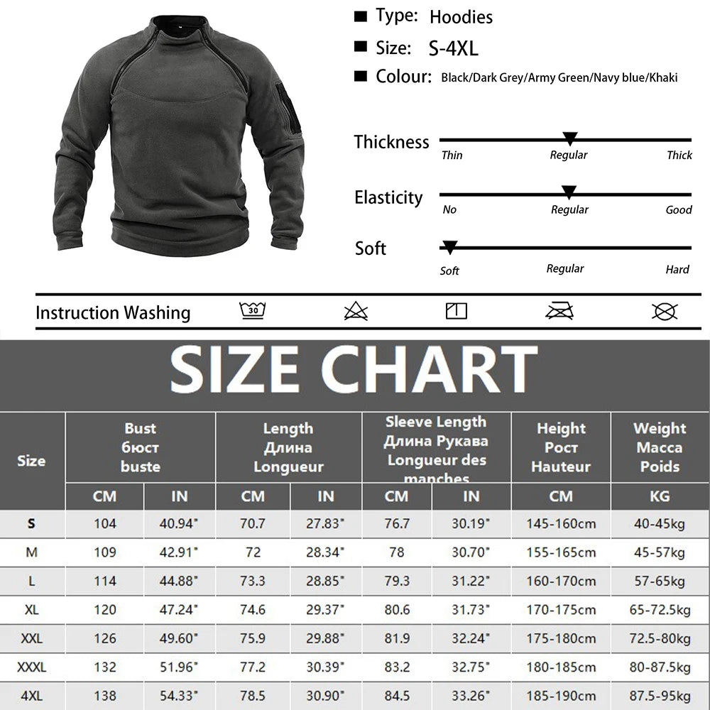 Chaqueta polar táctica para exteriores para hombre