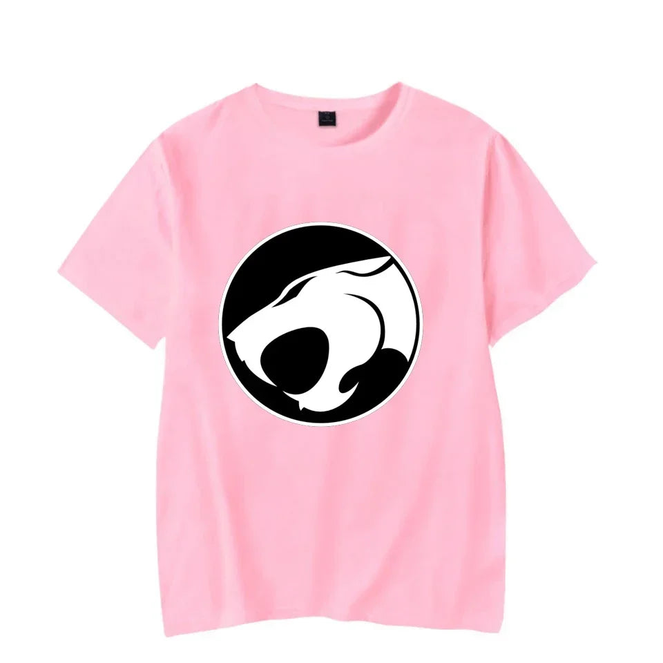 Camiseta luminosa ThunderCat para hombre, moda informal, manga corta, cuello redondo, ropa para hombre, camiseta hipster brillante ThunderCat