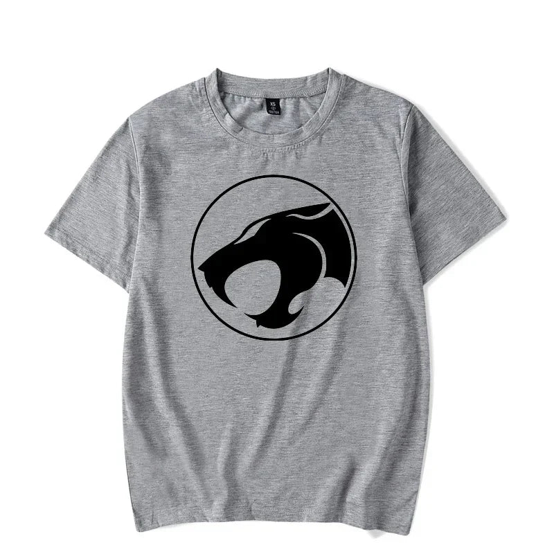 Camiseta luminosa ThunderCat para hombre, moda informal, manga corta, cuello redondo, ropa para hombre, camiseta hipster brillante ThunderCat