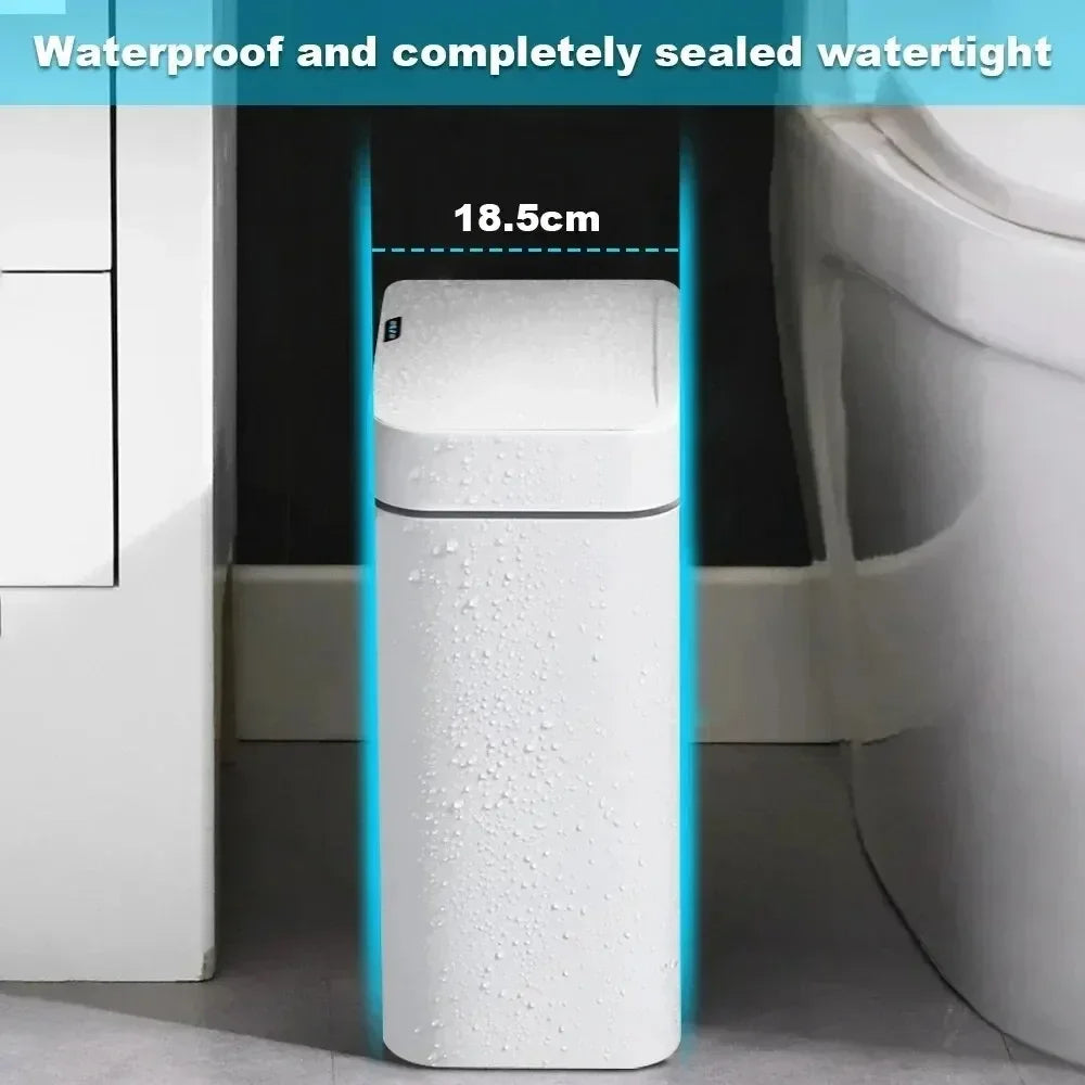 Smart bathroom trash can