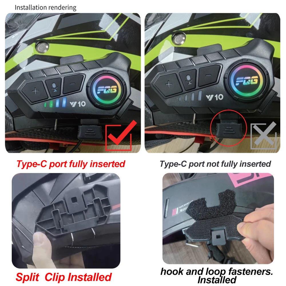 Bluetooth 5.3 helmet headset