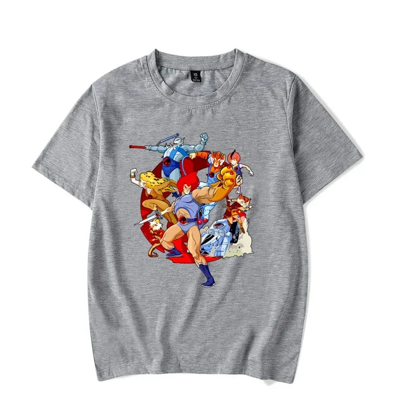 Camiseta luminosa ThunderCat para hombre, moda informal, manga corta, cuello redondo, ropa para hombre, camiseta hipster brillante ThunderCat