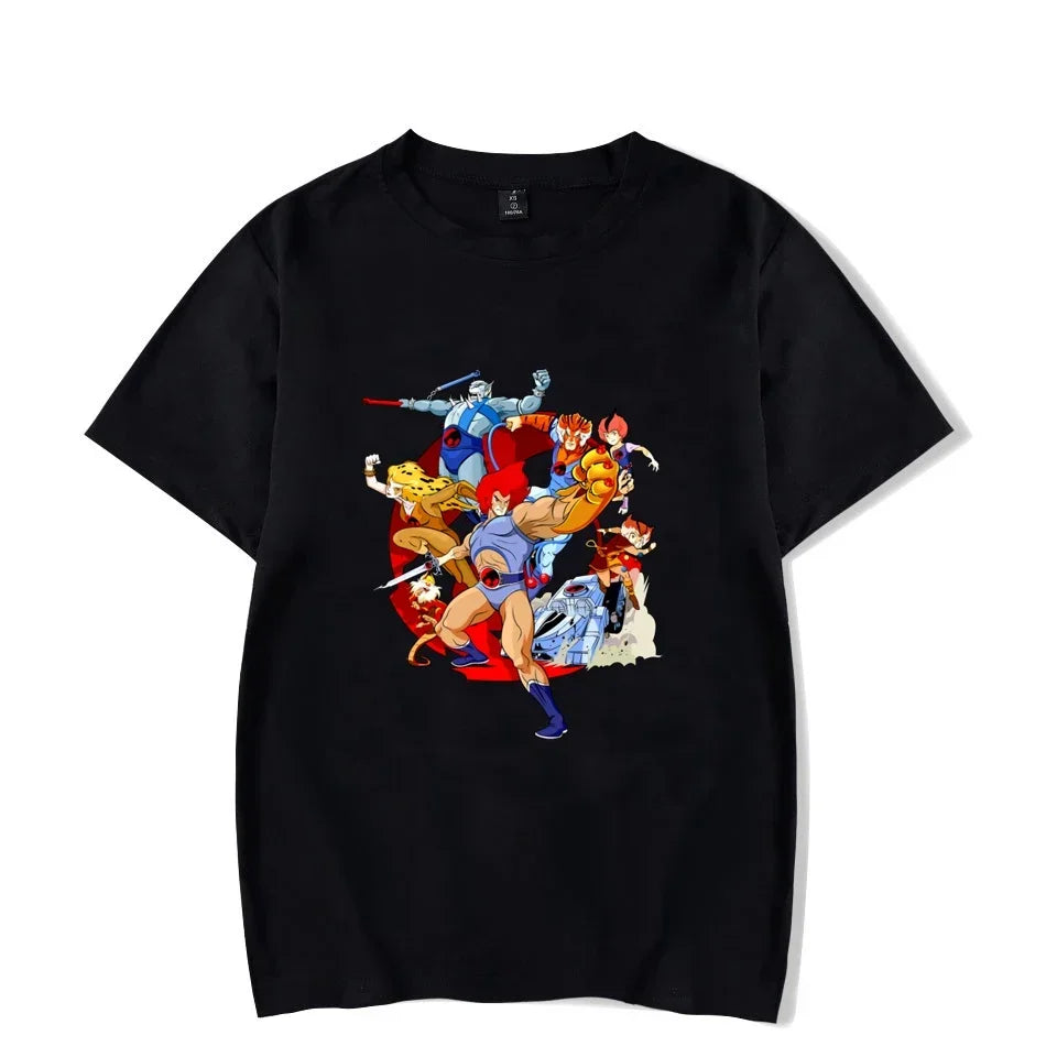 Camiseta luminosa ThunderCat para hombre, moda informal, manga corta, cuello redondo, ropa para hombre, camiseta hipster brillante ThunderCat