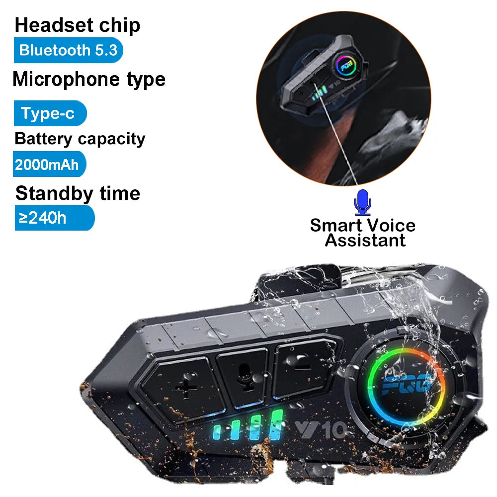 Bluetooth 5.3 helmet headset
