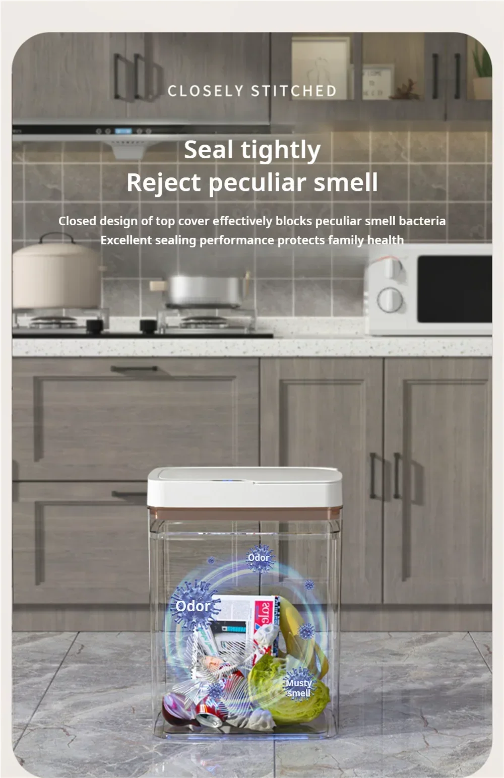 Smart bathroom trash can