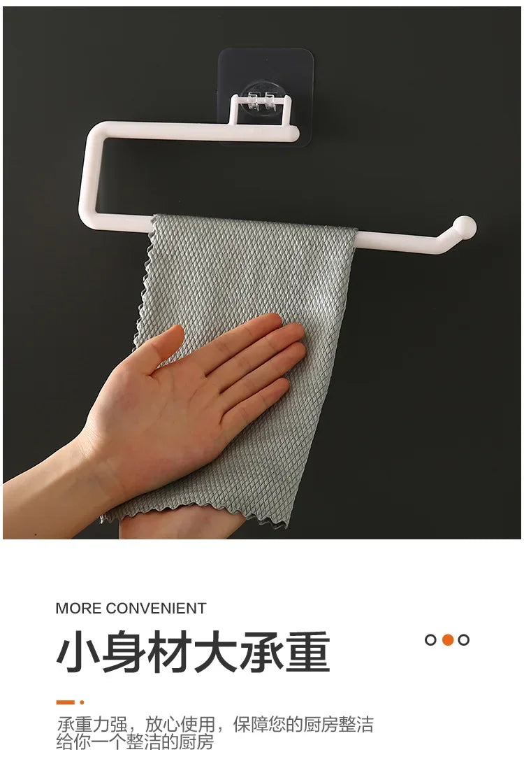 Kitchen Paper Roll Holder Cabinet Rag Hanging Holder Towel Hanger Toilet Paper Holders Rack Bar Shelf Tissue Holder