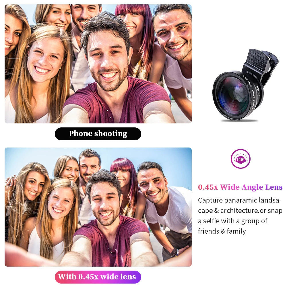 Clip de lente universal 2 en 1 de 37 mm para teléfono móvil