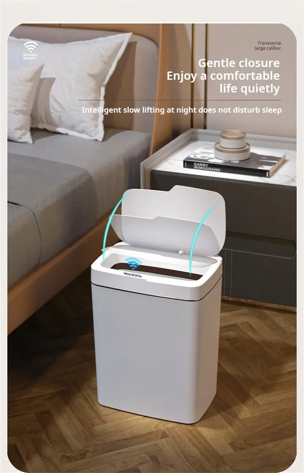 Smart bathroom trash can