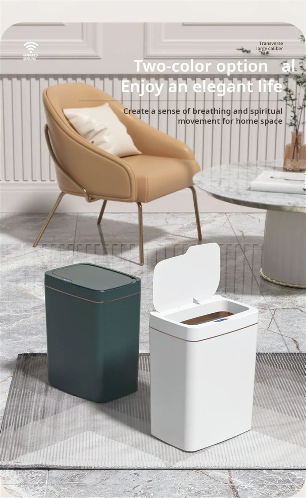 Smart bathroom trash can