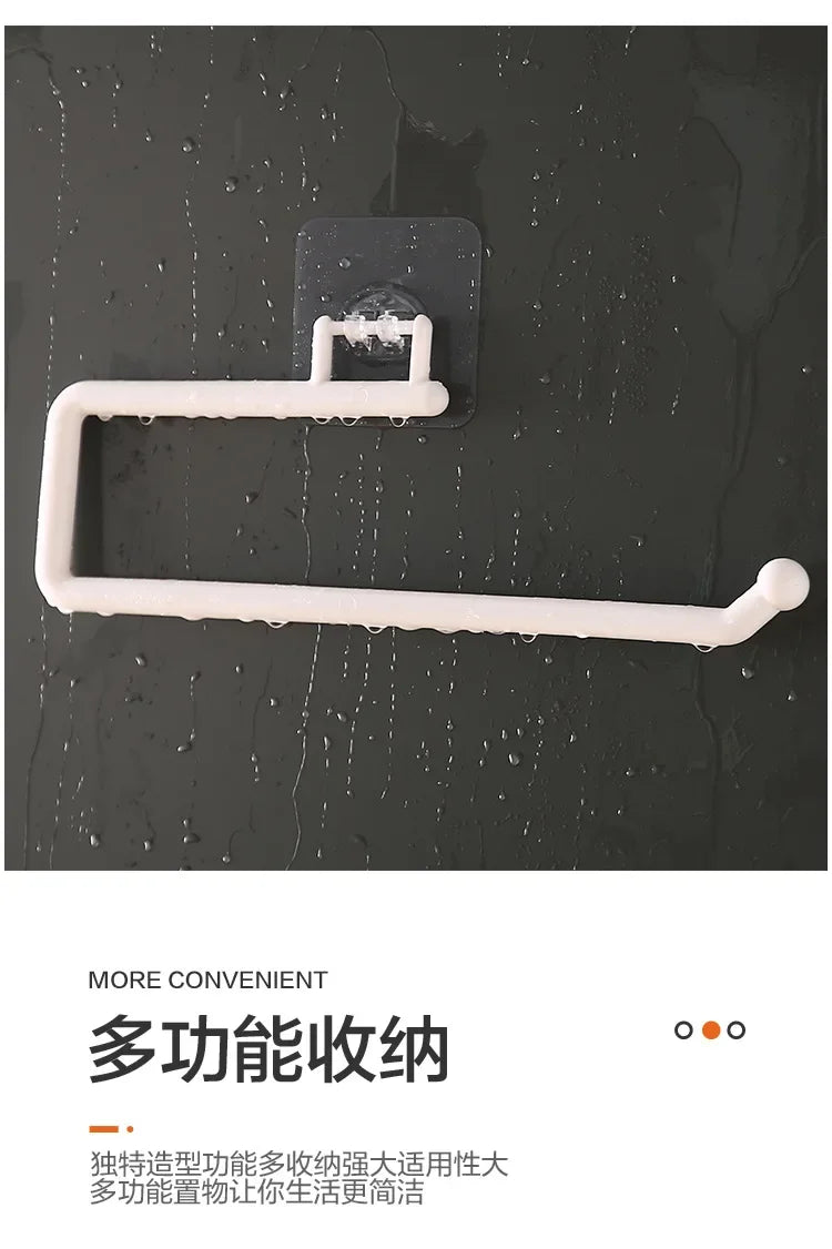 Kitchen Paper Roll Holder Cabinet Rag Hanging Holder Towel Hanger Toilet Paper Holders Rack Bar Shelf Tissue Holder