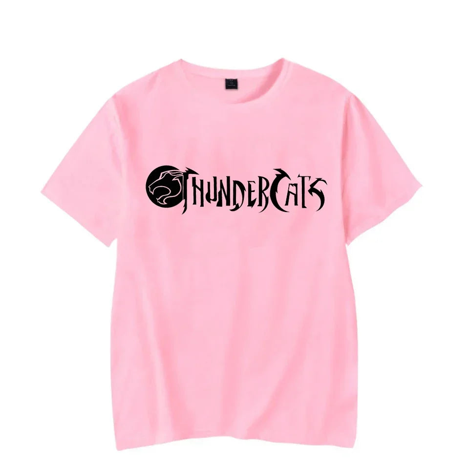 Camiseta luminosa ThunderCat para hombre, moda informal, manga corta, cuello redondo, ropa para hombre, camiseta hipster brillante ThunderCat