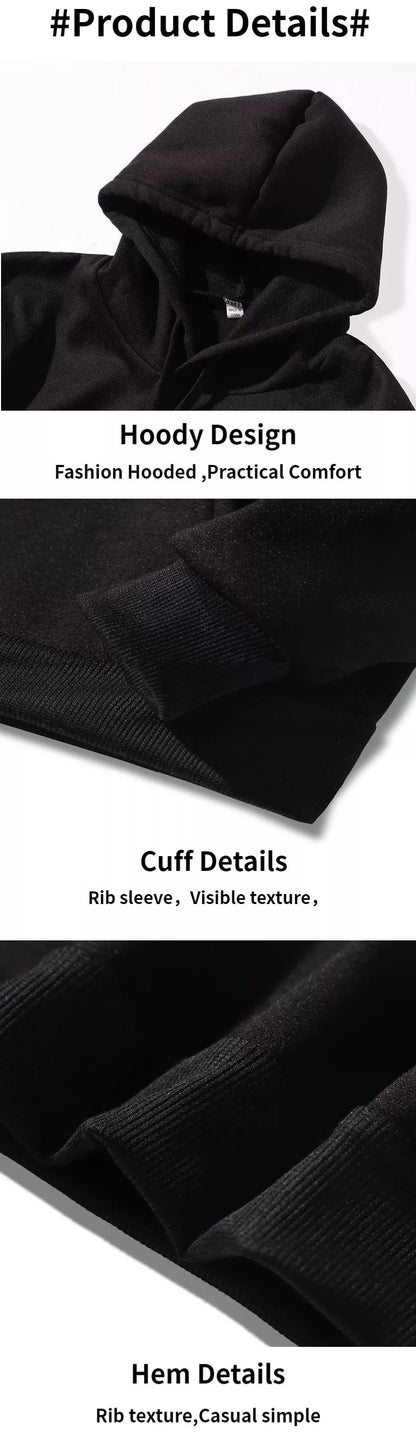 Sudadera con capucha y bolsillo con cuello redondo para hombre