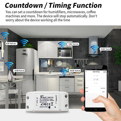 Tuya WiFi Smart Switch APP Wireless Controller Universal Breaker Timer Smart Life Work with LED Light Switch Alexa Accessories