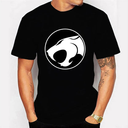 Camiseta luminosa ThunderCat para hombre, moda informal, manga corta, cuello redondo, ropa para hombre, camiseta hipster brillante ThunderCat