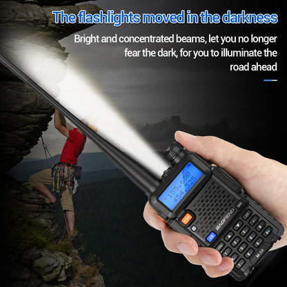 Baofeng M-5R Walkie Talkie de banda aérea de banda completa