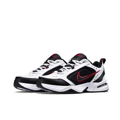 Zapatillas Nike Air Monarch 4 Low para hombre y mujer, clásicas, retro, informales, cómodas y acolchadas, color blanco y plateado