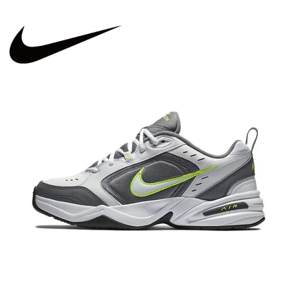 Zapatillas Nike Air Monarch 4 Low para hombre y mujer, clásicas, retro, informales, cómodas y acolchadas, color blanco y plateado