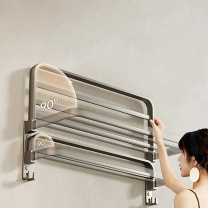 Toallero de baño plegable de 90 ° con ganchos