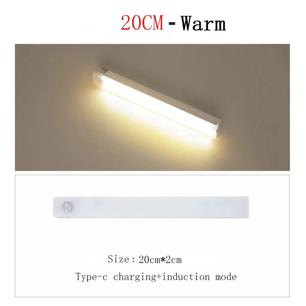 LED Motion Sensor Under Cabinet Light USB Rechargeable LED Night Light for Closet Cabinet Kitchen Wardrobe Cupboard