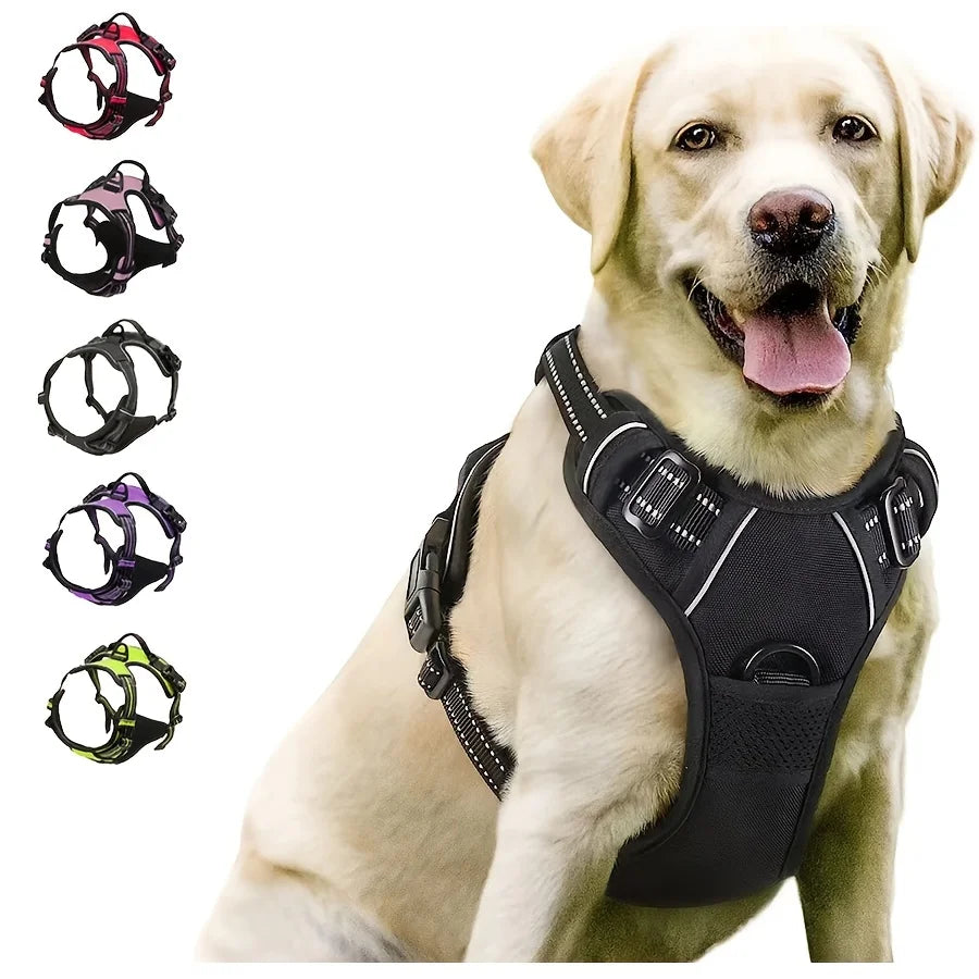 Arnés para perros antitirones con clip frontal