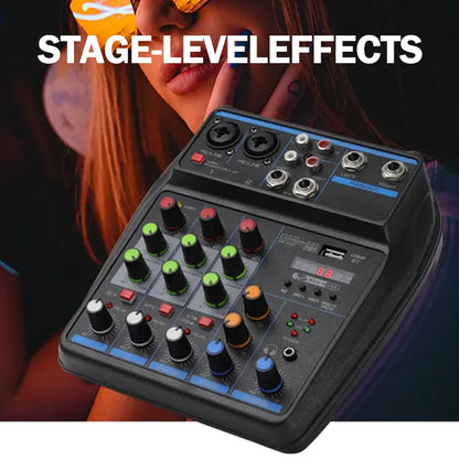 Mezclador de audio profesional de 4 canales