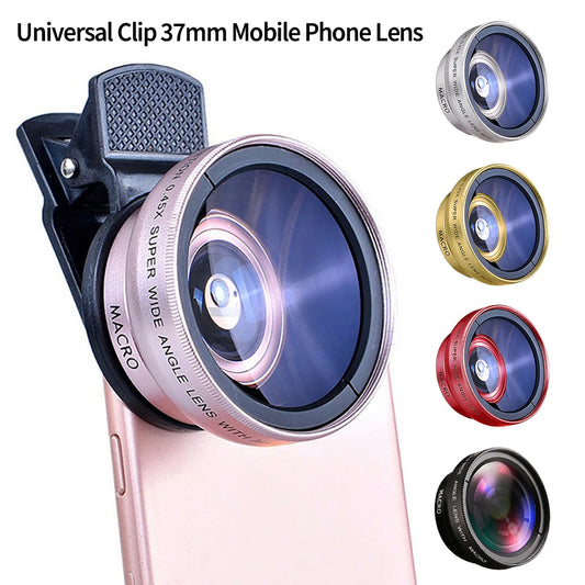 Clip de lente universal 2 en 1 de 37 mm para teléfono móvil