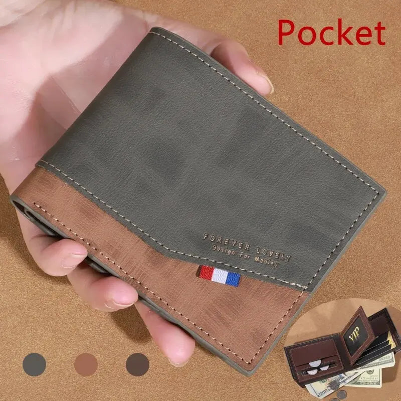 Cartera de cuero de gran capacidad para hombre