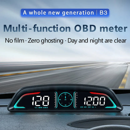 Velocímetro GPS HUD para automóvil inteligente HD OBD B3