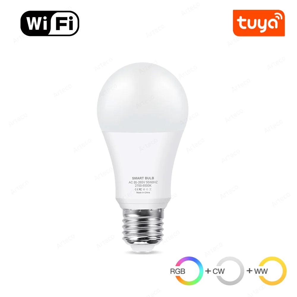 Tuya Wifi Smart Light Bulbs RGB WW CW 15W 18W E27 Zigbee Led Bulb Smart Home Tuya Zigbee Lamp Alexa Smart Lamp For Google Home