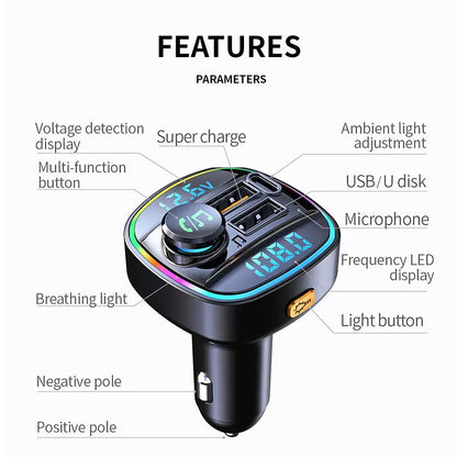 Transmisor FM Bluetooth 5.0