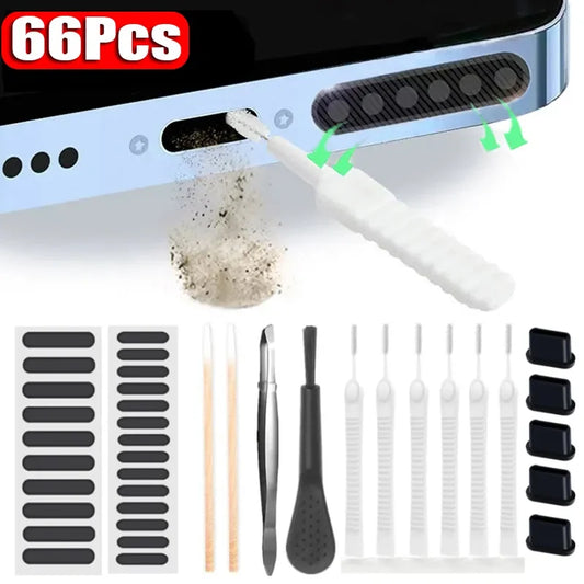 Kit de herramientas de limpieza para quitar el polvo del puerto de altavoz del teléfono universal