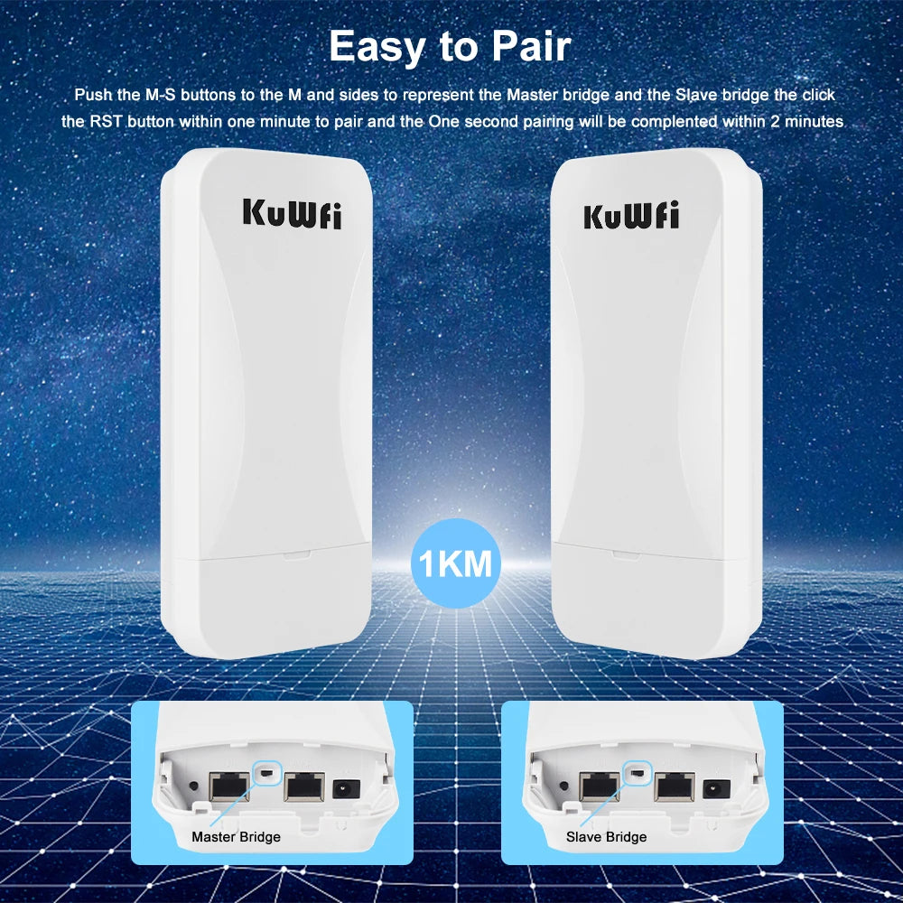 Enrutador Wifi KuWfi de 300 Mbps para exteriores