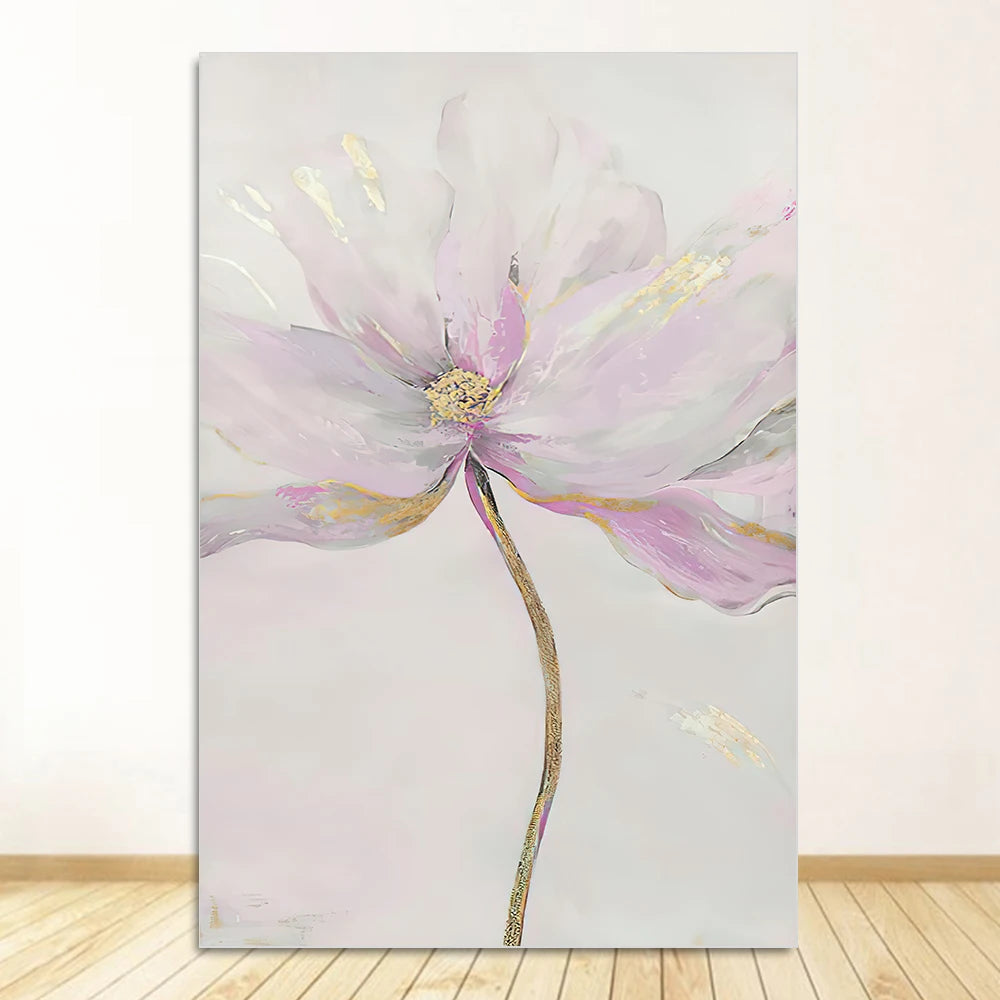 Lienzo con arte de flores escandinavas, pintura abstracta, impresión de plumas, imagen decorativa para sala de estar, póster de pared de decoración nórdica para el hogar