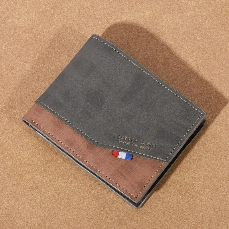 Cartera de cuero de gran capacidad para hombre