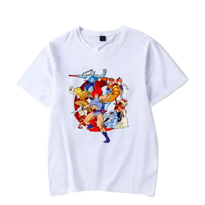 Camiseta luminosa ThunderCat para hombre, moda informal, manga corta, cuello redondo, ropa para hombre, camiseta hipster brillante ThunderCat