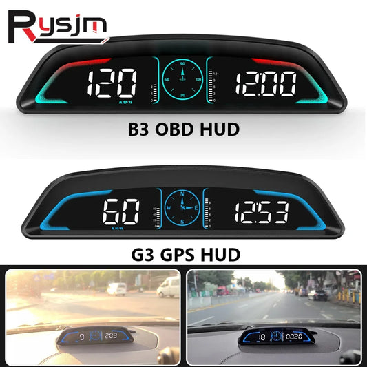 Velocímetro GPS HUD para automóvil inteligente HD OBD B3